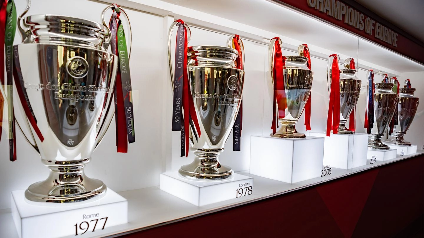 Liverpool Football Clubs six European Trophies