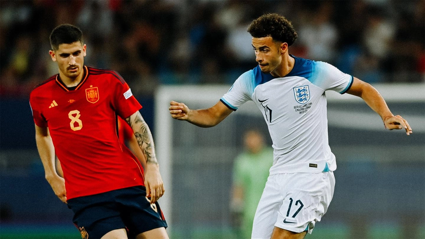 Curtis Jones represents England in the U21 European Championship final against Spain Curtis Jones represents England in the U21 European Championship final against Spain