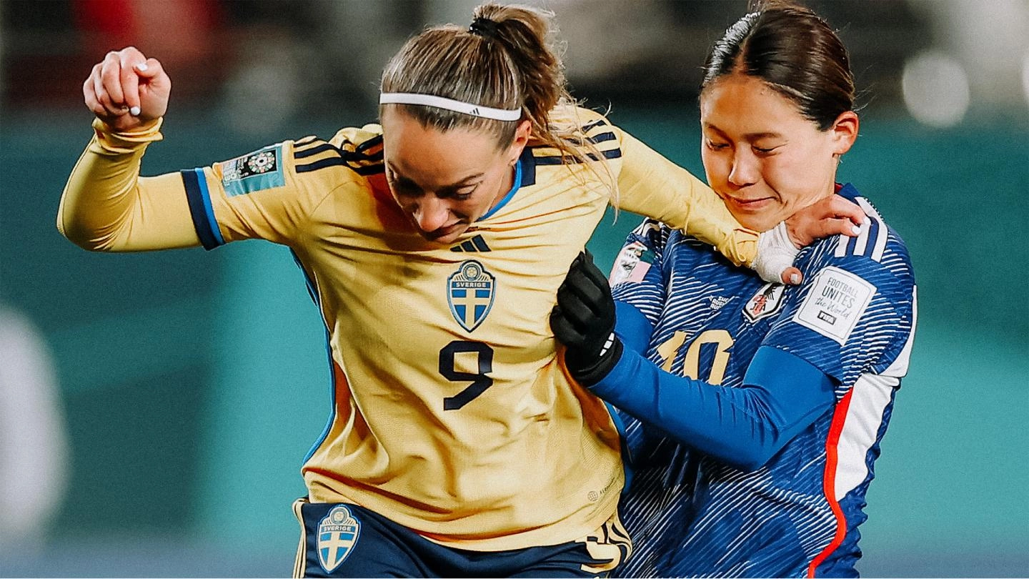 Fuka Nagano in action for Japan against Sweden at the 2023 Women's World Cup