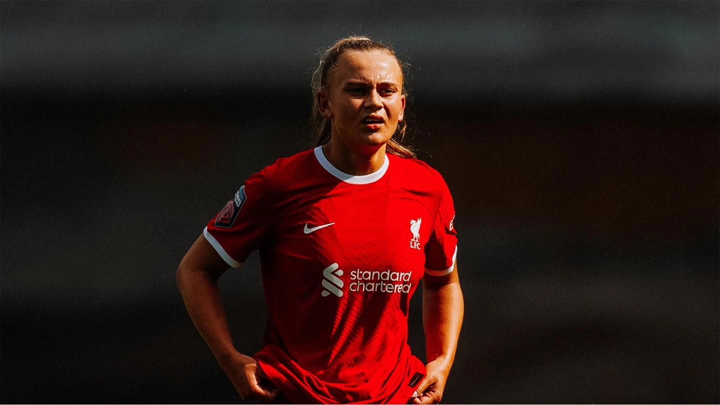 Zara Shaw looks on while playing for Liverpool FC Women