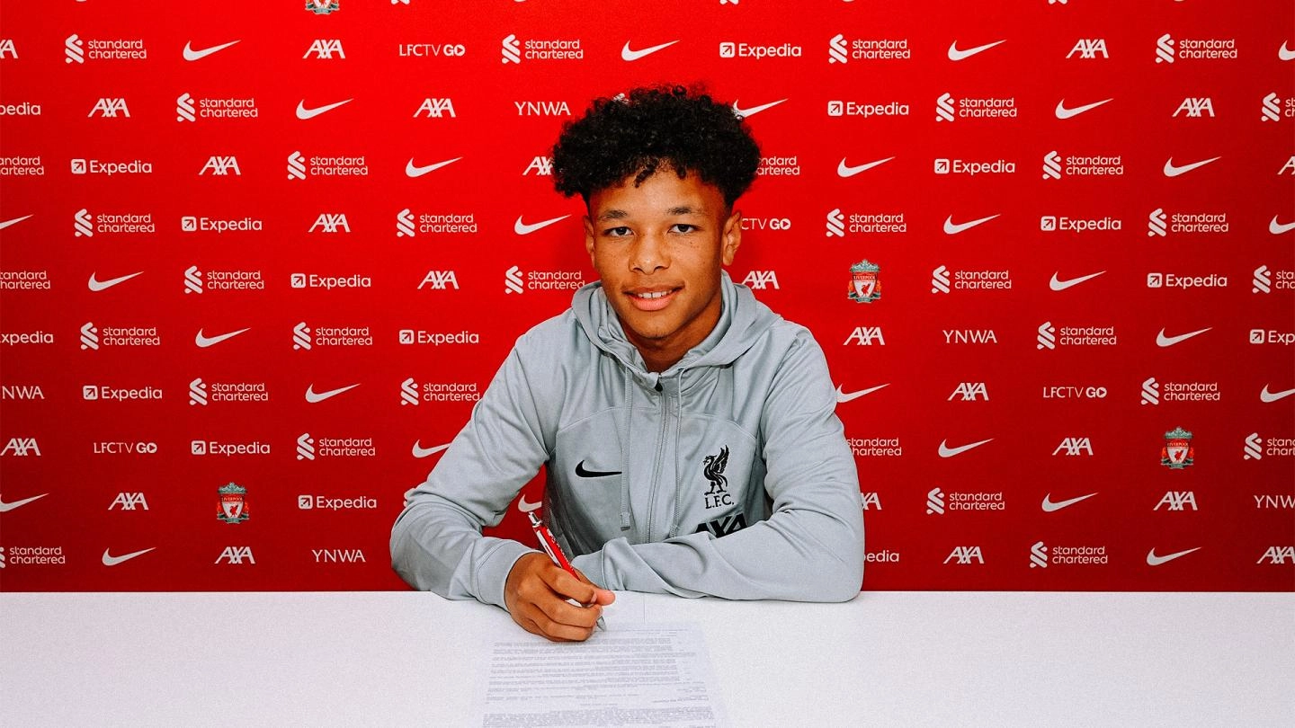 Youngster Trent Kone-Doherty signs first professional contract with Liverpool.