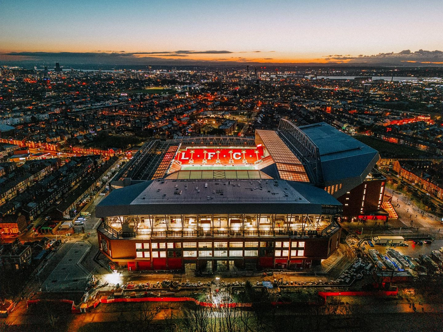 Eight brilliant aerial photos of Anfield under the lights - Liverpool FC