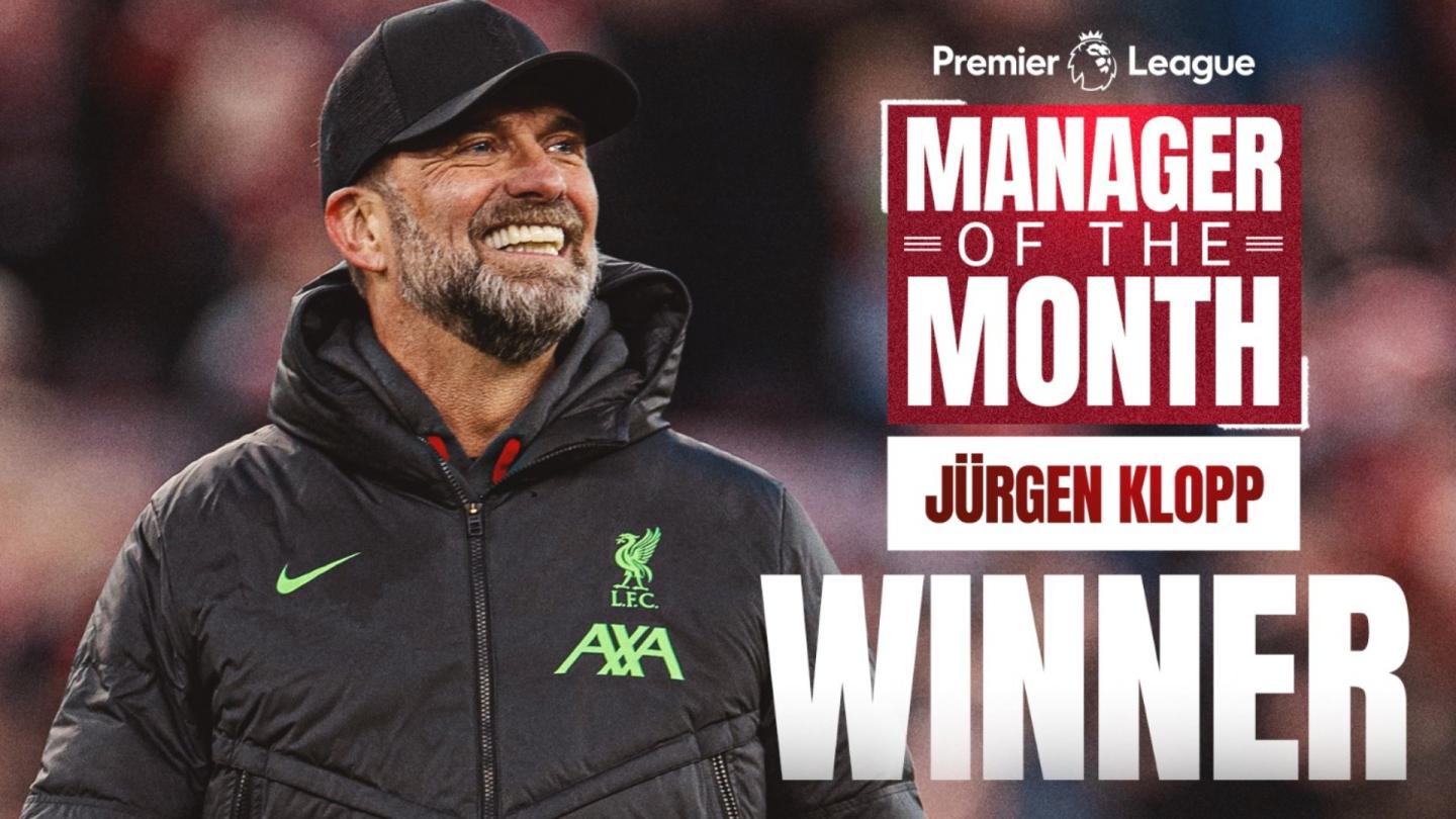 Jürgen Klopp wins Premier League Manager of the Month award - Liverpool FC