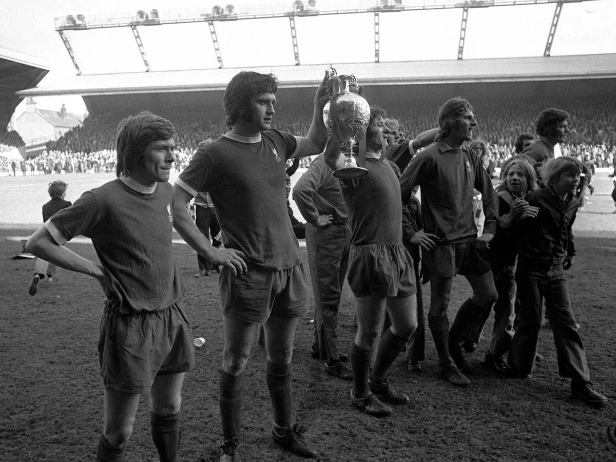 Lloyd (second from left) after winning the First Division title in 1973