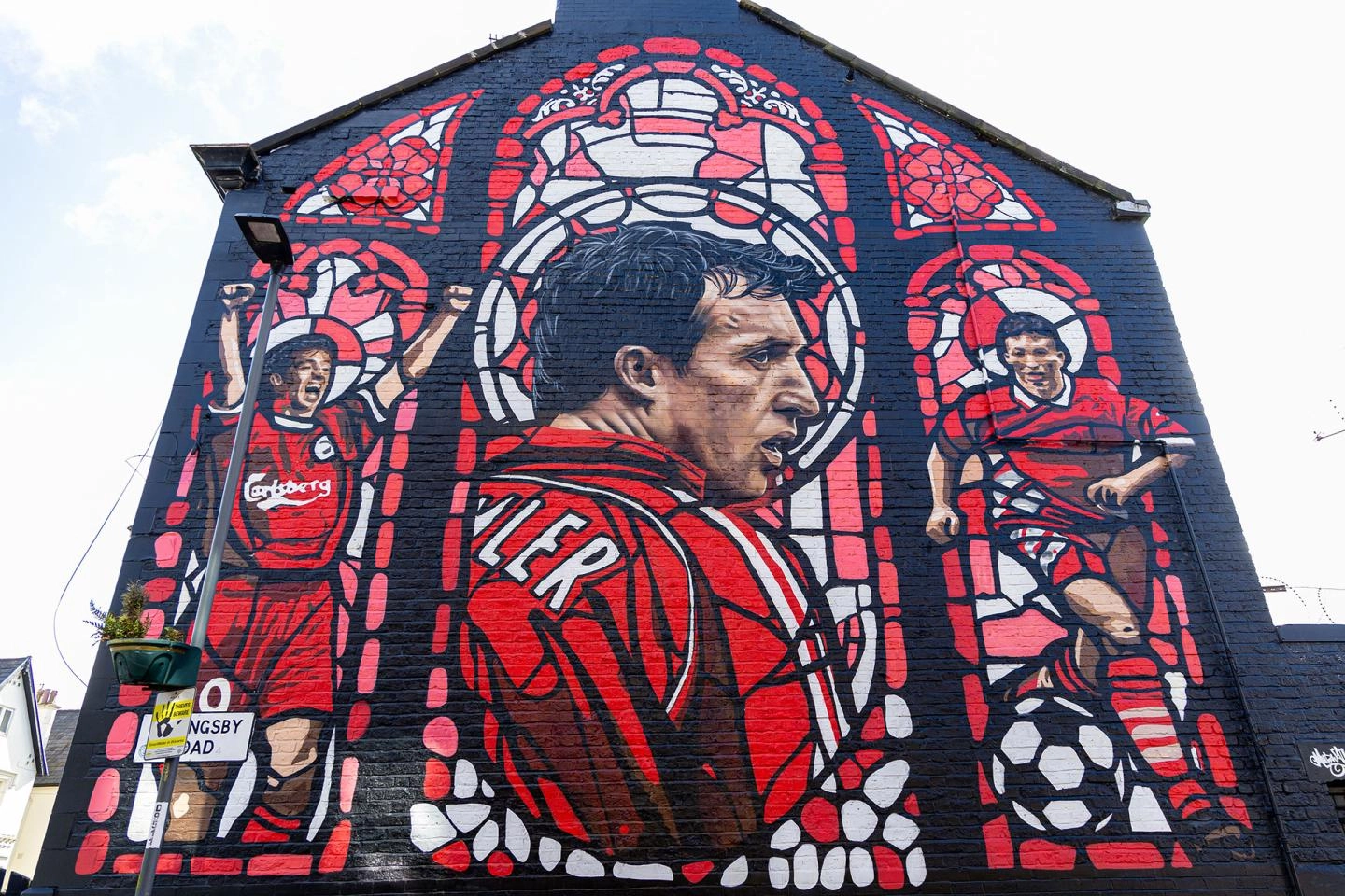 Anfield, Liverpool - fresque murale en hommage à Robbie Fowler