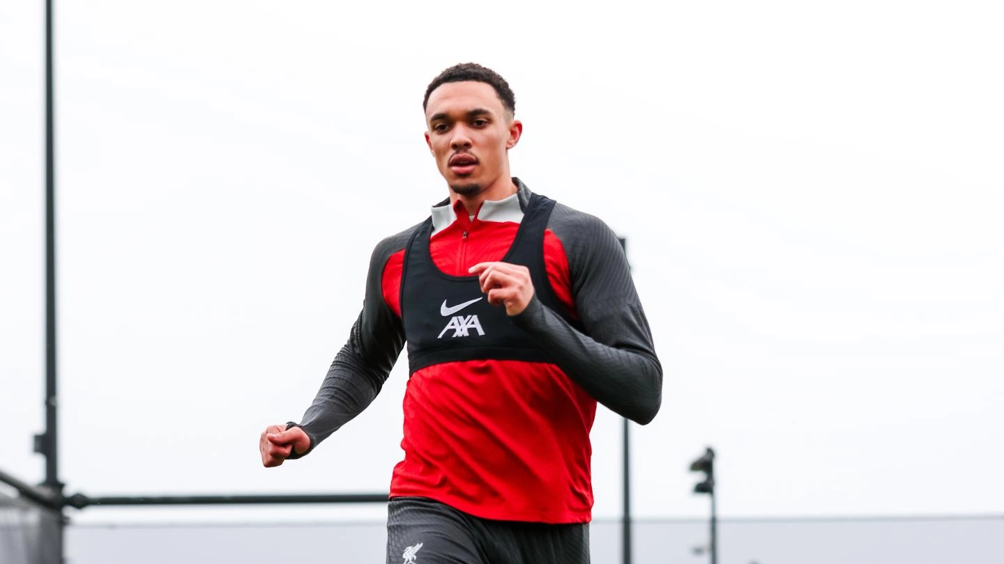 Photos and video: Trent Alexander-Arnold continues rehab at AXA Training Centre