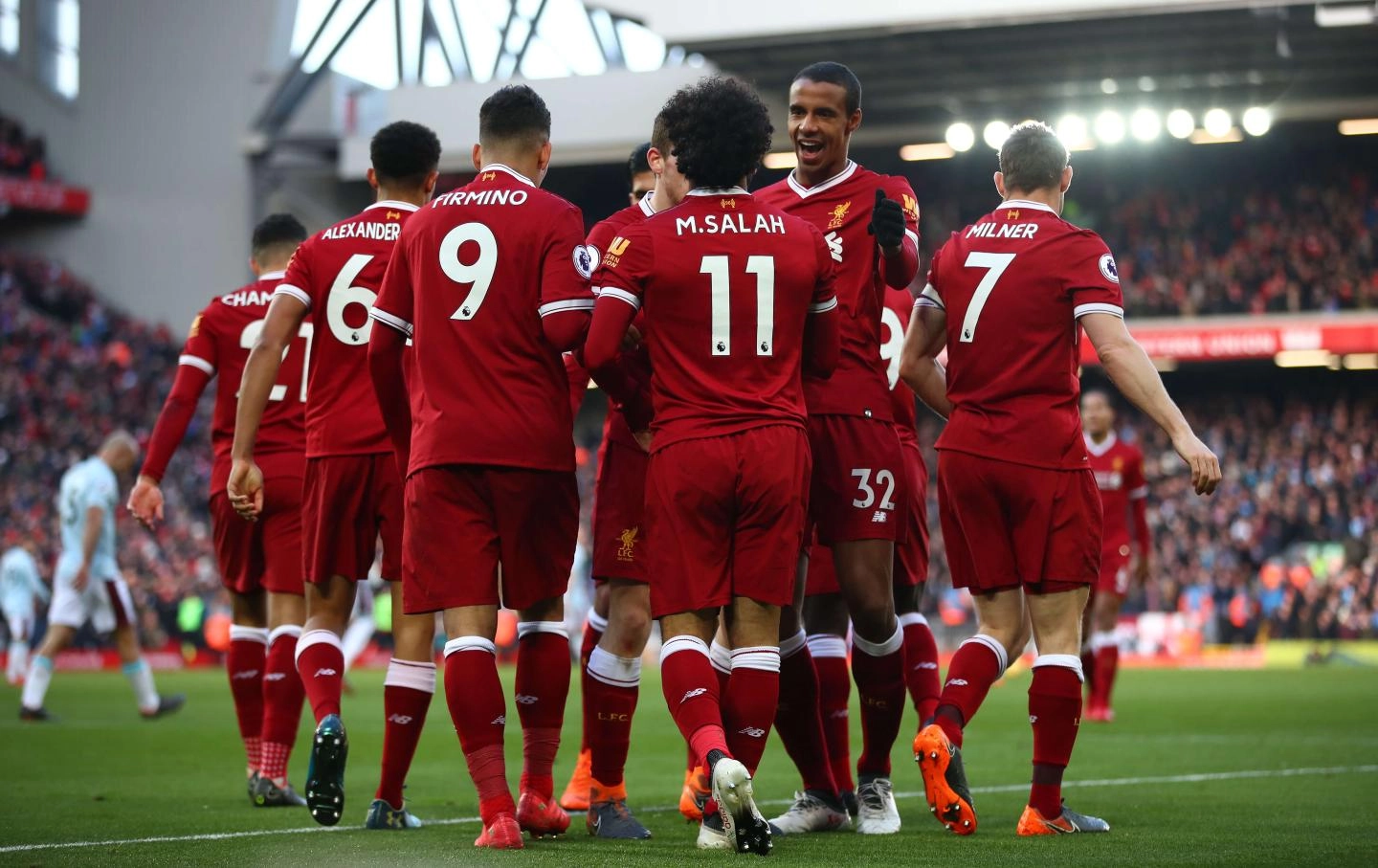 February 2018: Celebrating at Anfield