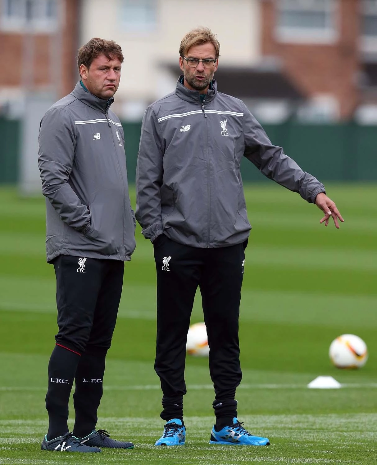Krawietz and Klopp at Melwood shortly after their arrival in 2015