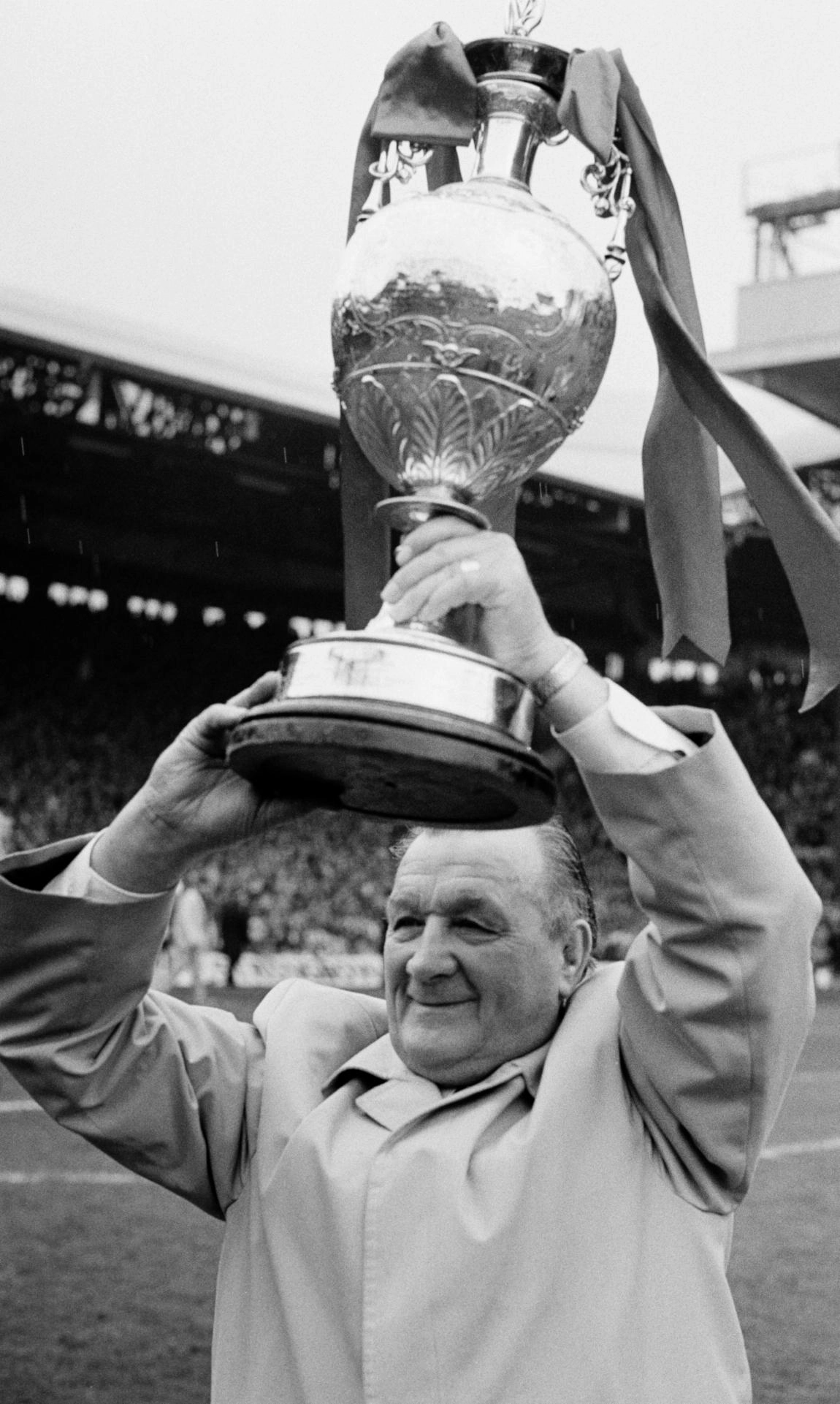 Bob Paisley lifts his final league title as Liverpool boss