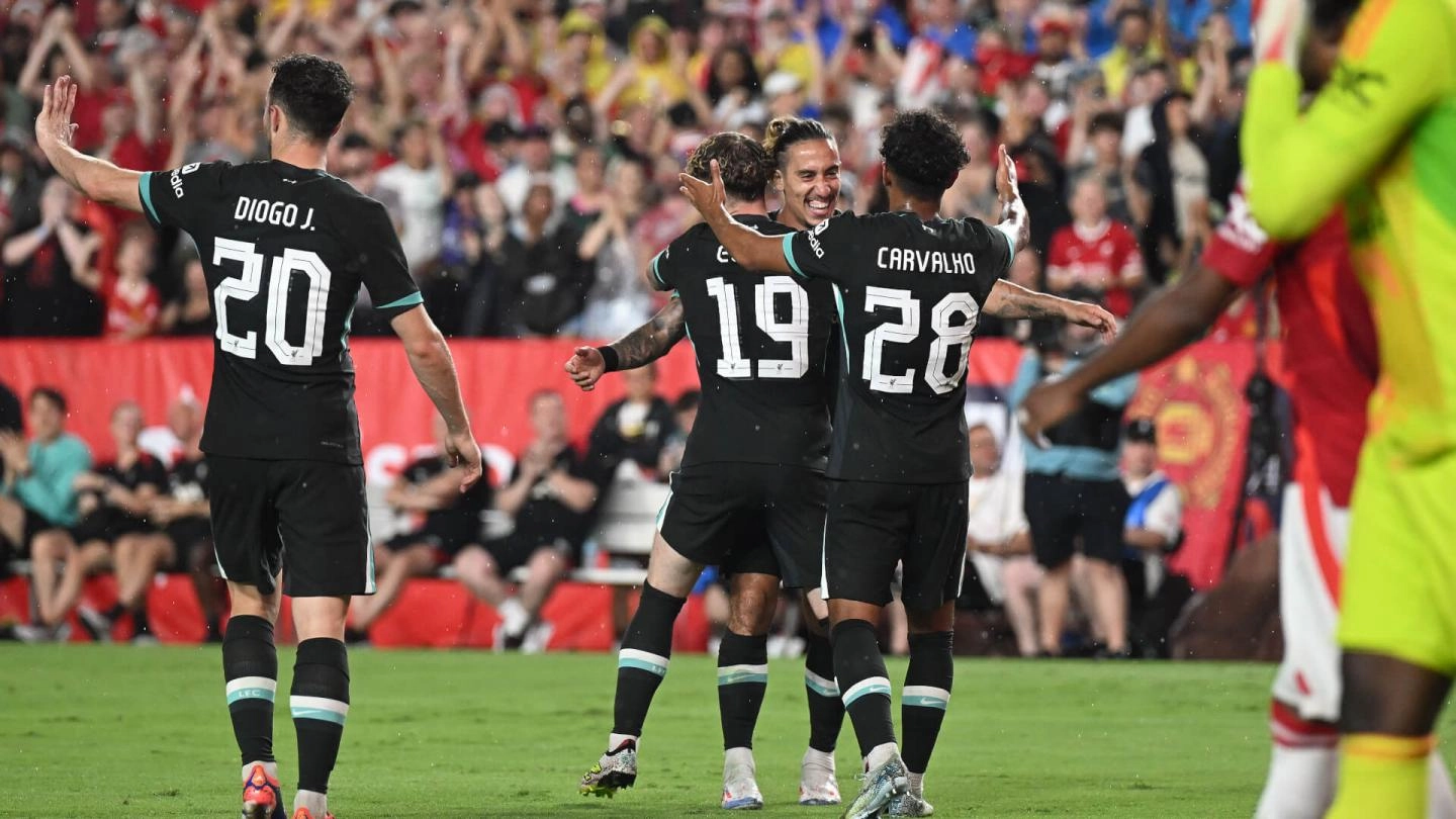 Photos: Liverpool debut new 2024-25 away kit in pre-season win against Man Utd