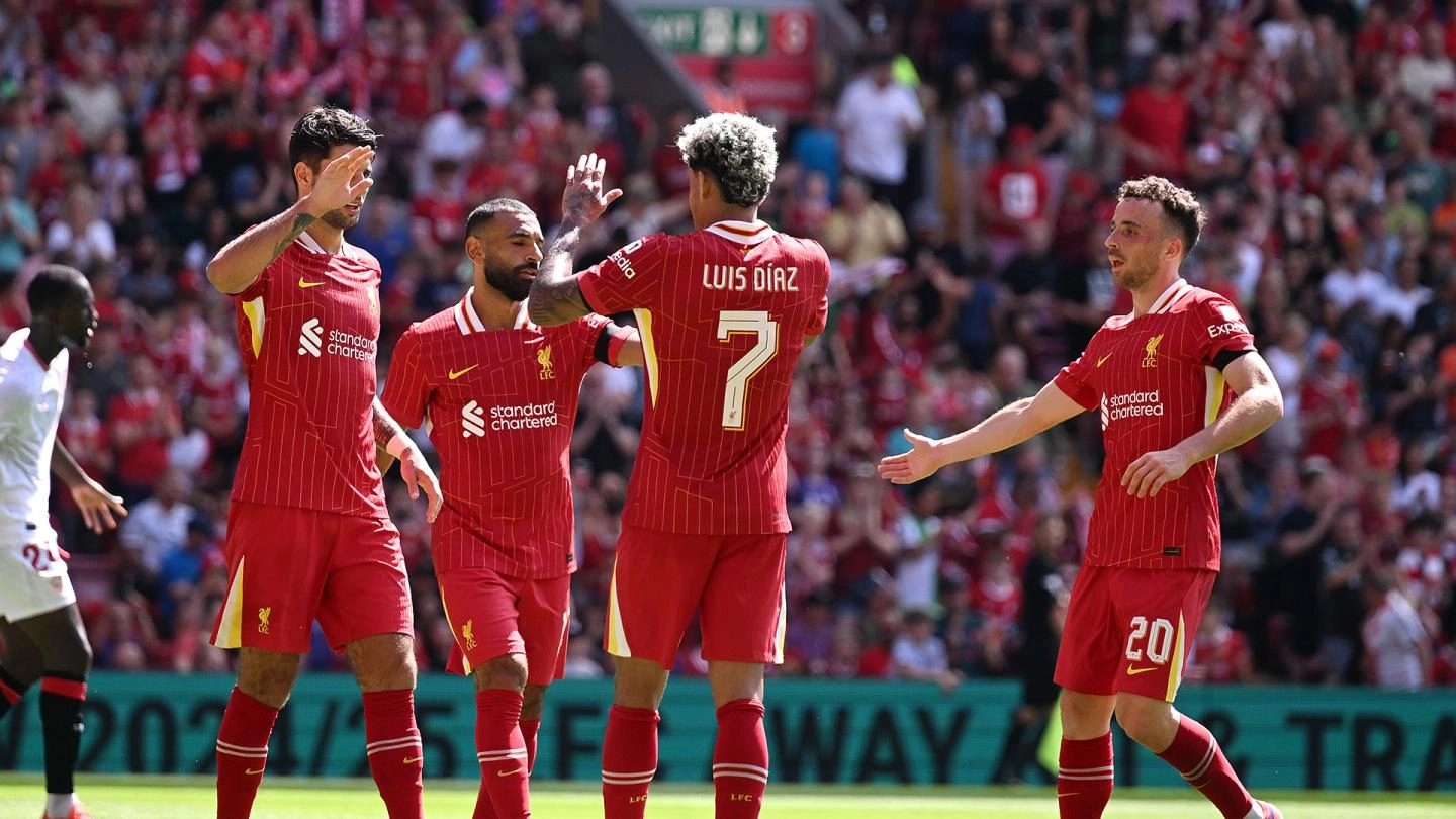 Jota, Diaz and Nyoni strike as Liverpool beat Sevilla 4-1 at Anfield