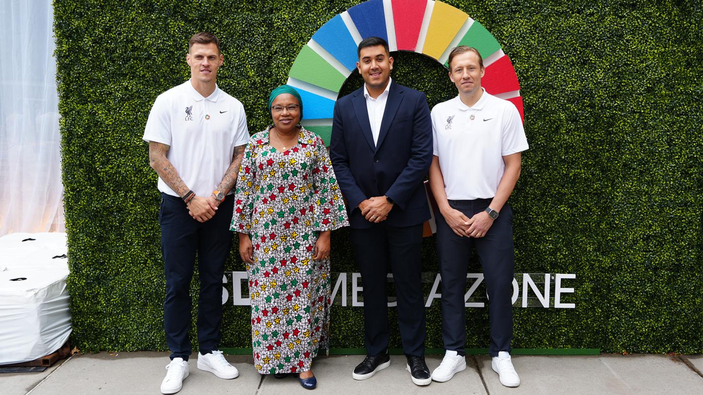 Lucas Leiva and Martin Skrtel visit United Nations HQ with LFC to celebrate Global Goals Action Week