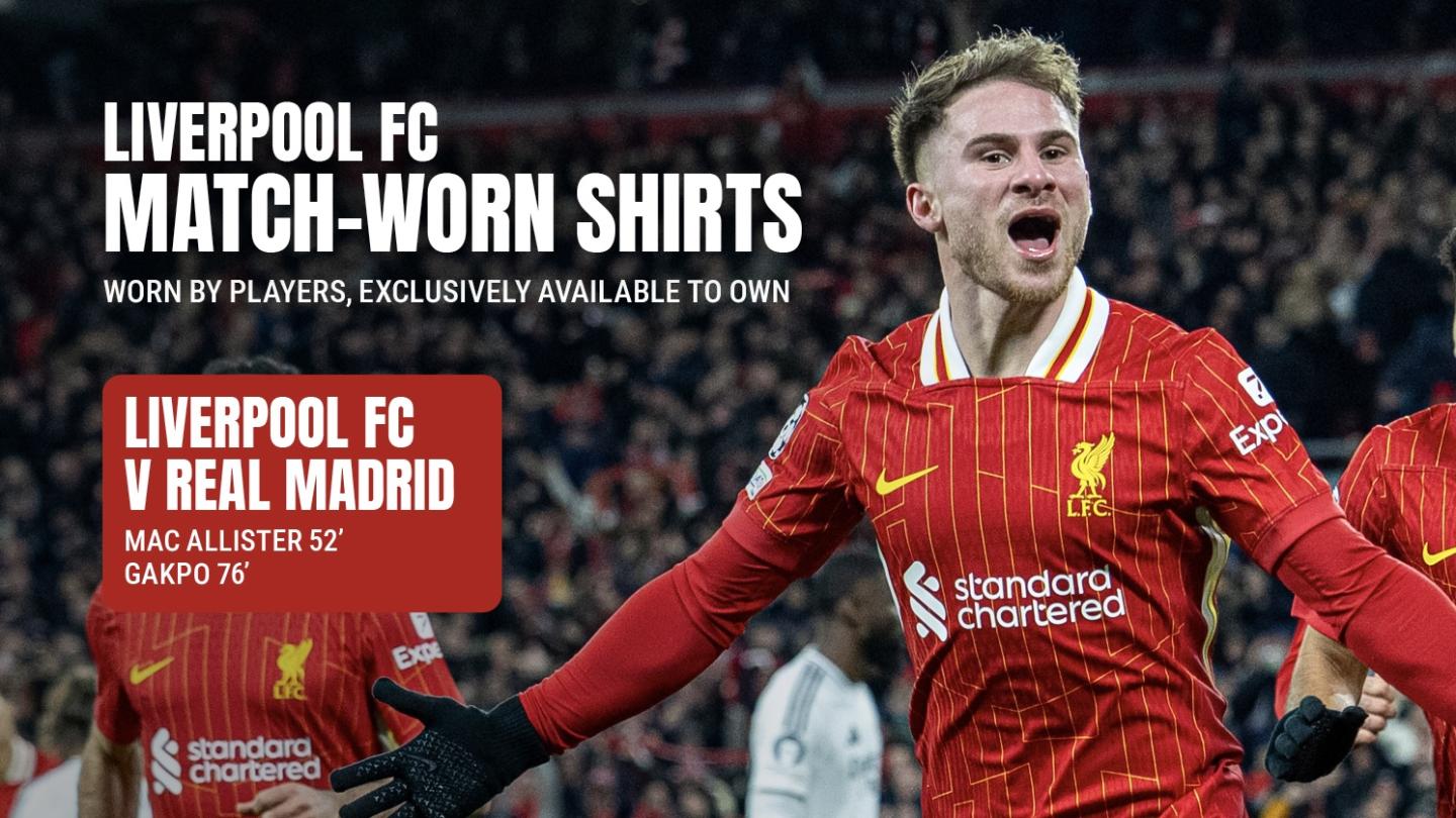 Bid on matchworn Liverpool shirts from victory over Real Madrid