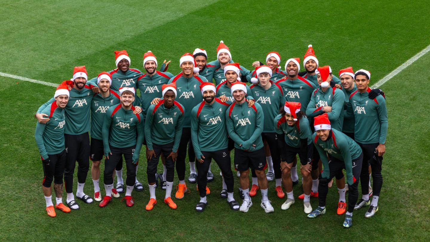 Photos: Liverpool squad gather for annual Christmas picture