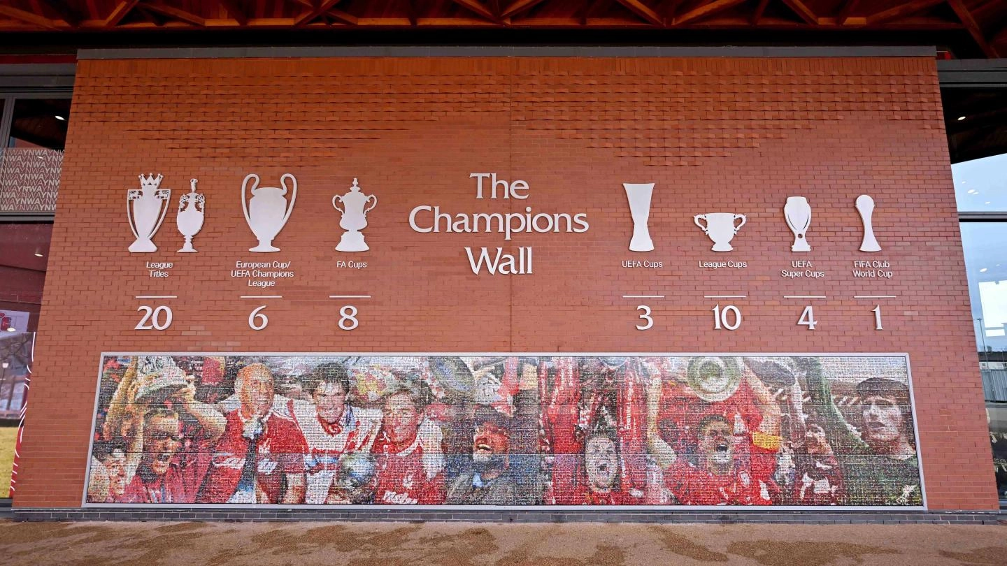 LFCのチャンピオンズウォールが20回目のリーグタイトルを記念して更新
