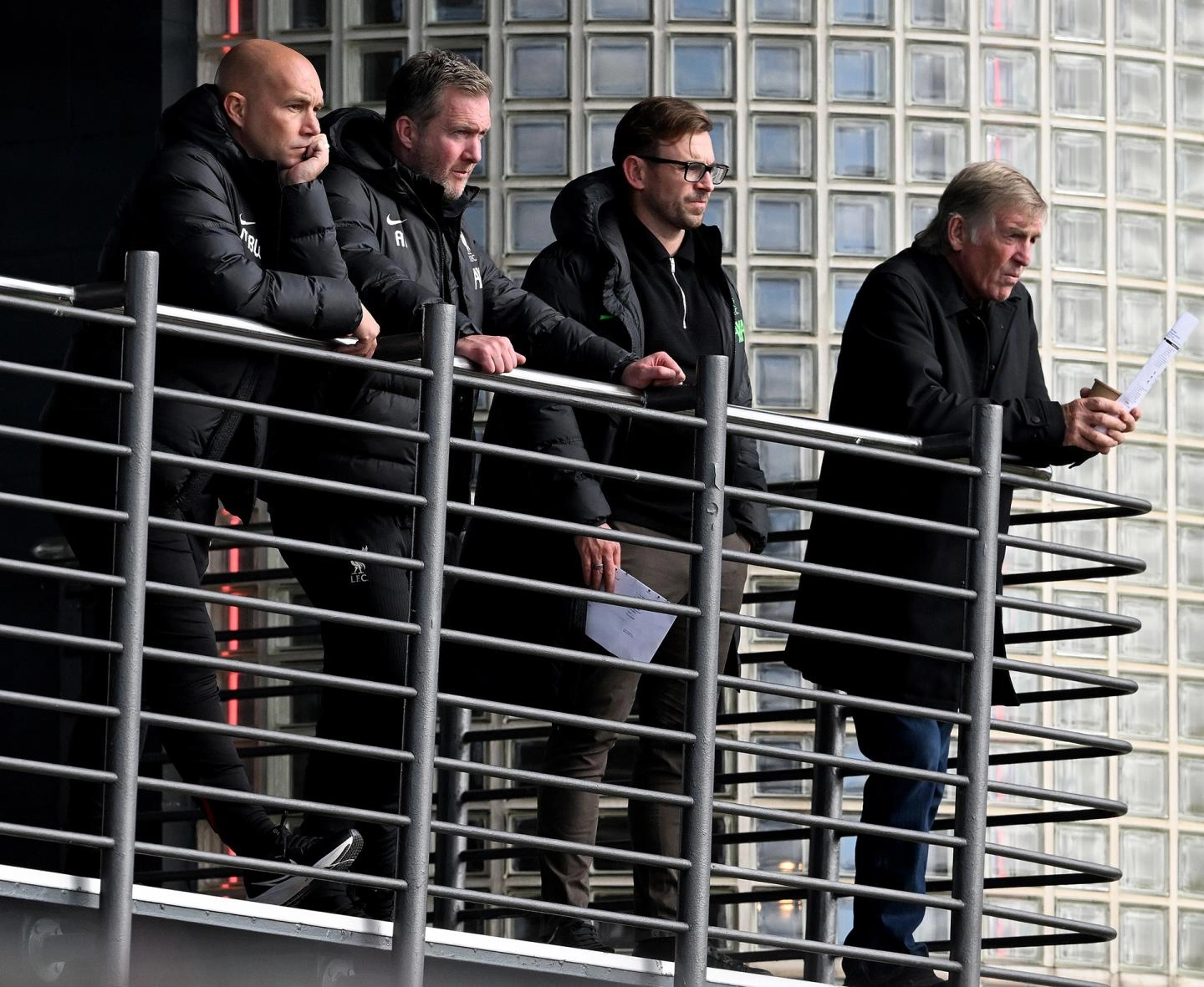 Inglethorpe (second left) and Ward (third left) at an Academy fixture last season