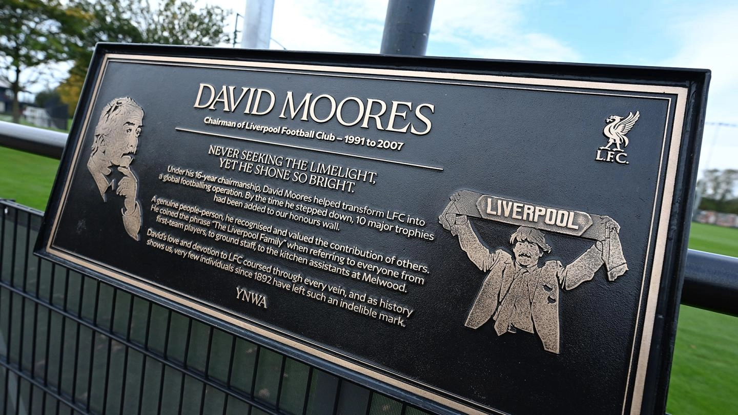 LFC honours David Moores with plaque unveiling at Kirkby Academy LFC honours David Moores with plaque unveiling at Kirkby Academy