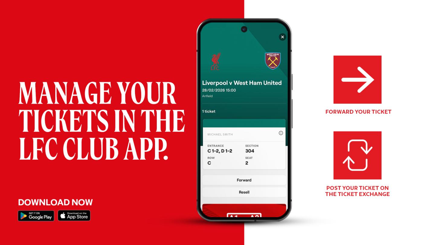 Neu: Verwalte deine Tickets in der offiziellen LFC-App - Liverpool FC