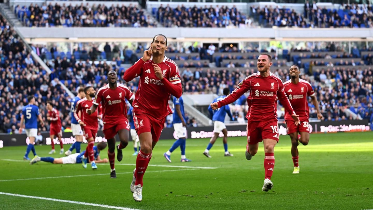 Virgil van Dijk scores 100th-minute winner as Liverpool beat Everton in Merseyside derby