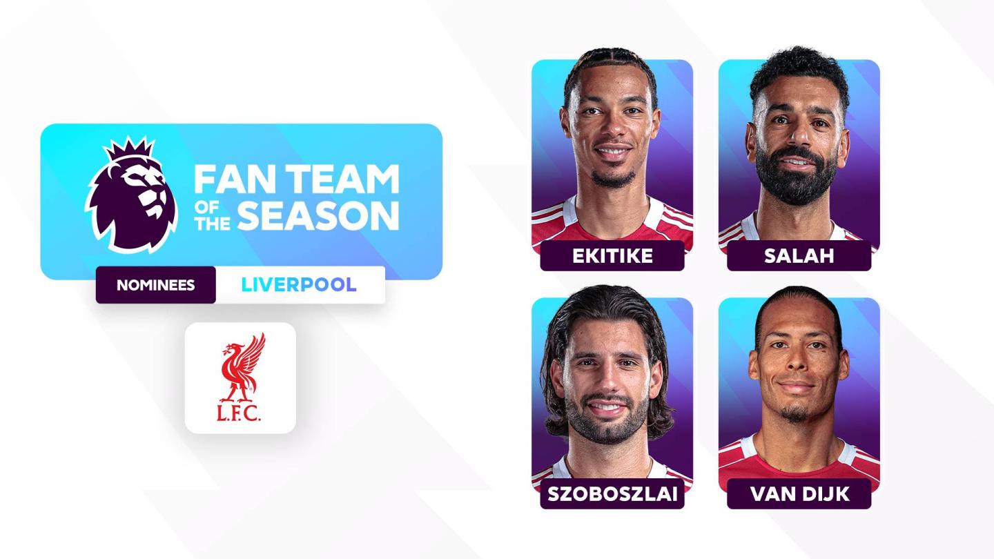 Four Reds nominated for Premier League Fan Team of the Season