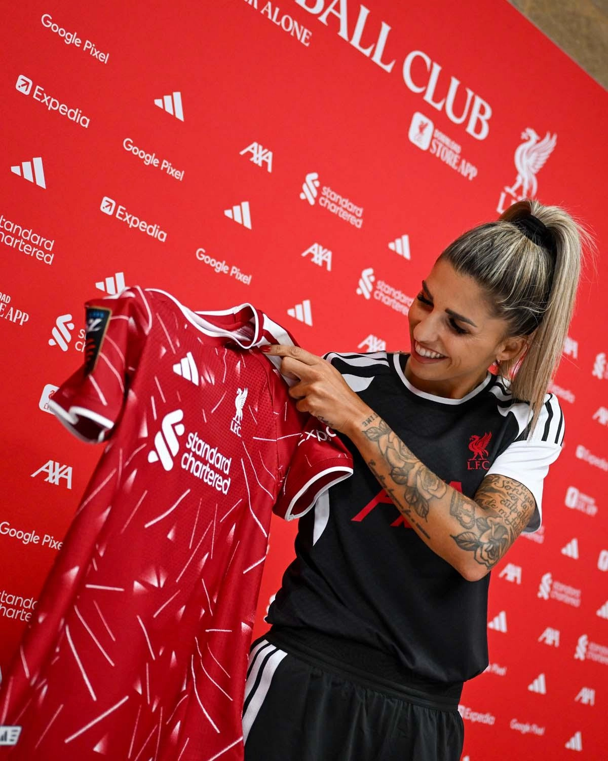 Ramos at the AXA Melwood Training Centre after completing her move.