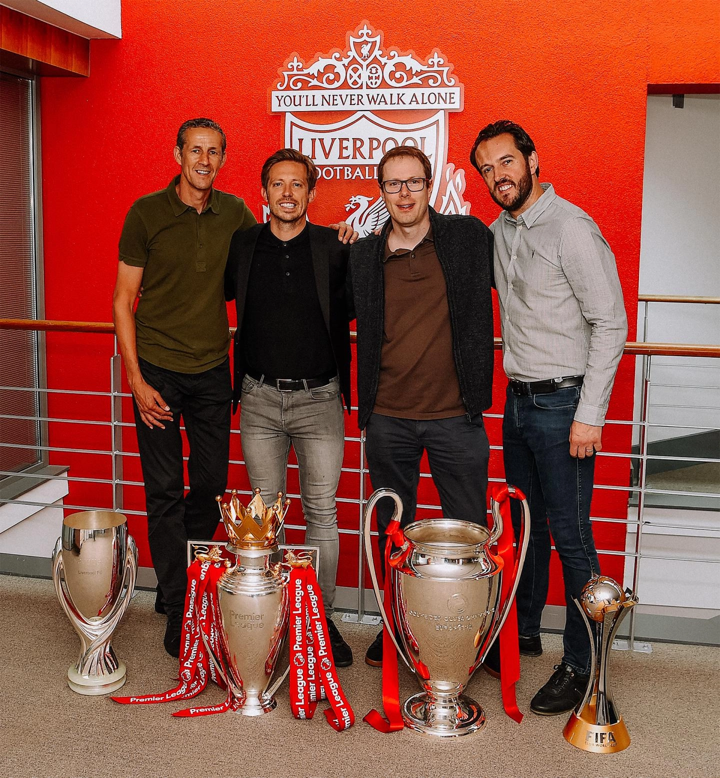 Michael Edwards and leading figures of LFC's football operations team