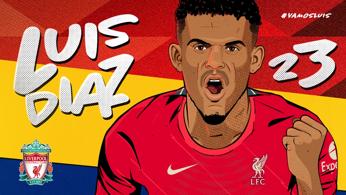 Luis Diaz Liverpool FC Art Print A4 A5 Luis Díaz Colombia -  Finland