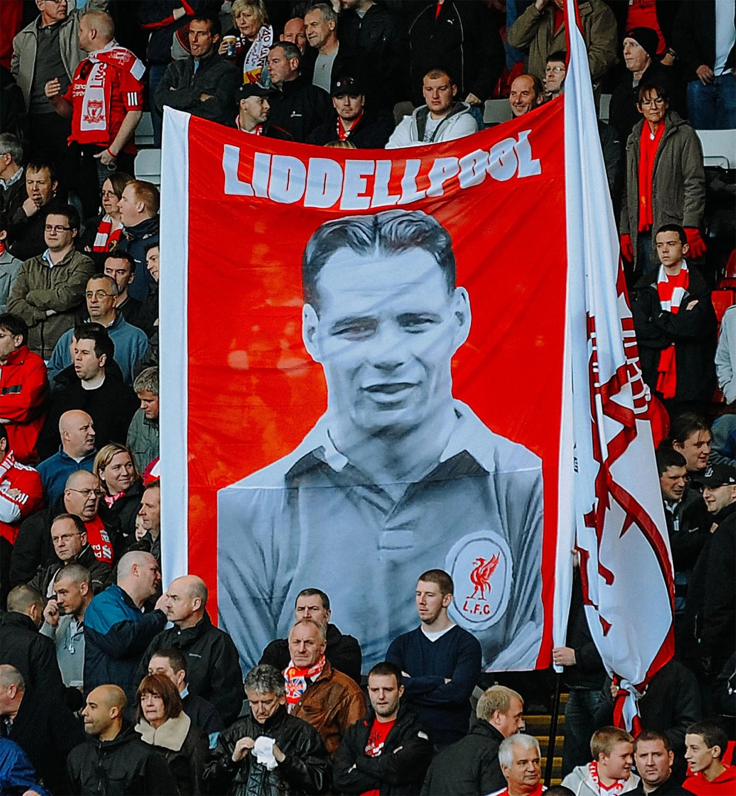 A banner in Liddell's honour at Anfield