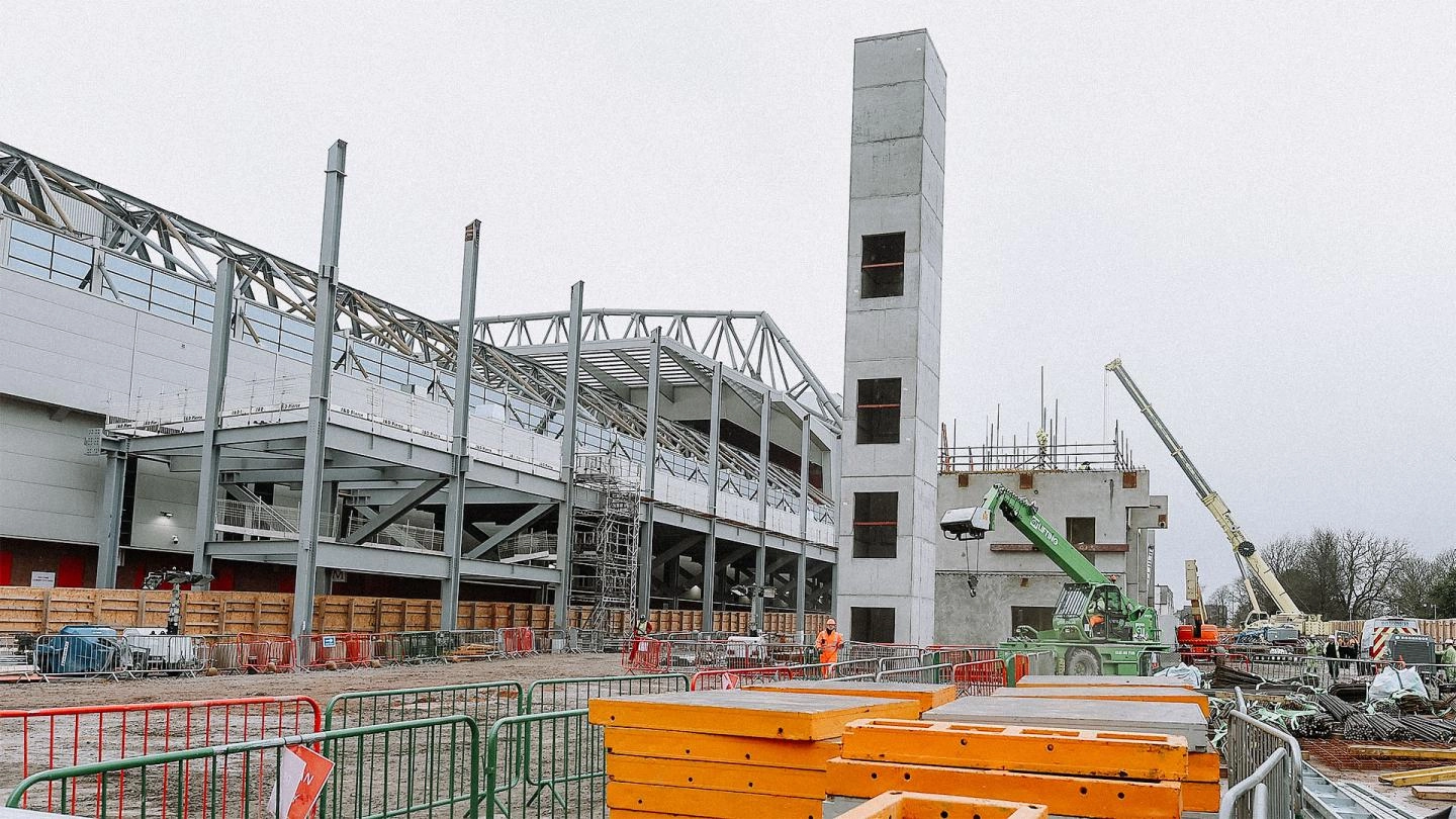 Photos: Progress continues on Anfield Road Stand expansion