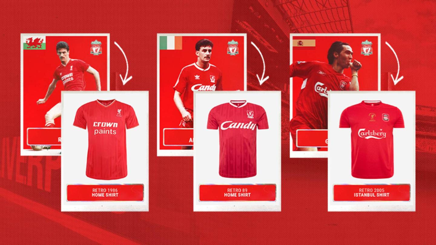 Liverpool kits best sale over the years