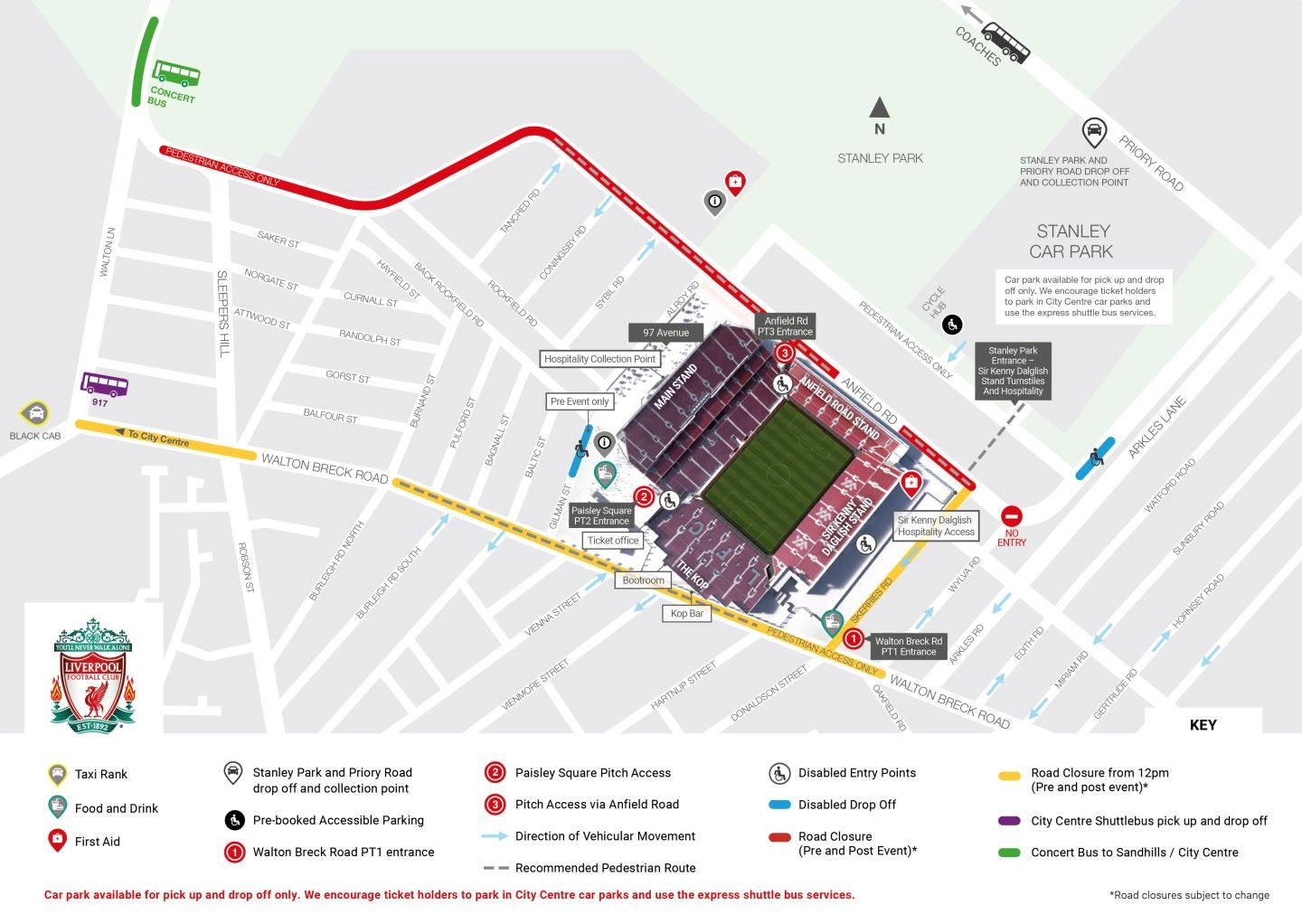 Important information: Eagles at Anfield - Liverpool FC