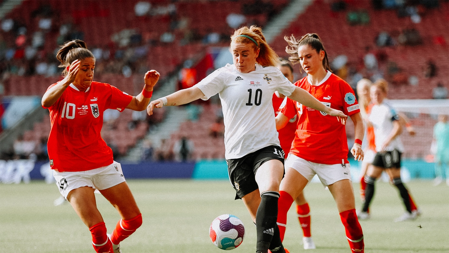 Rachel Furness features for Northern Ireland in Austria Euros defeat