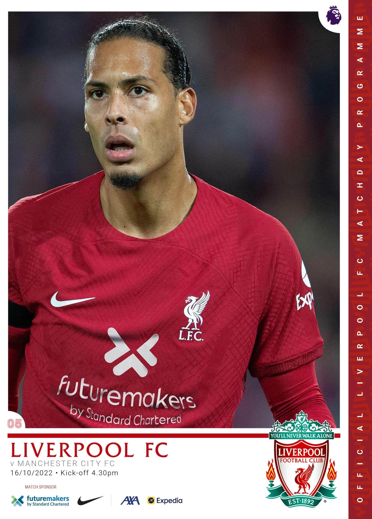 Order your Liverpool v Manchester City matchday programme Liverpool FC