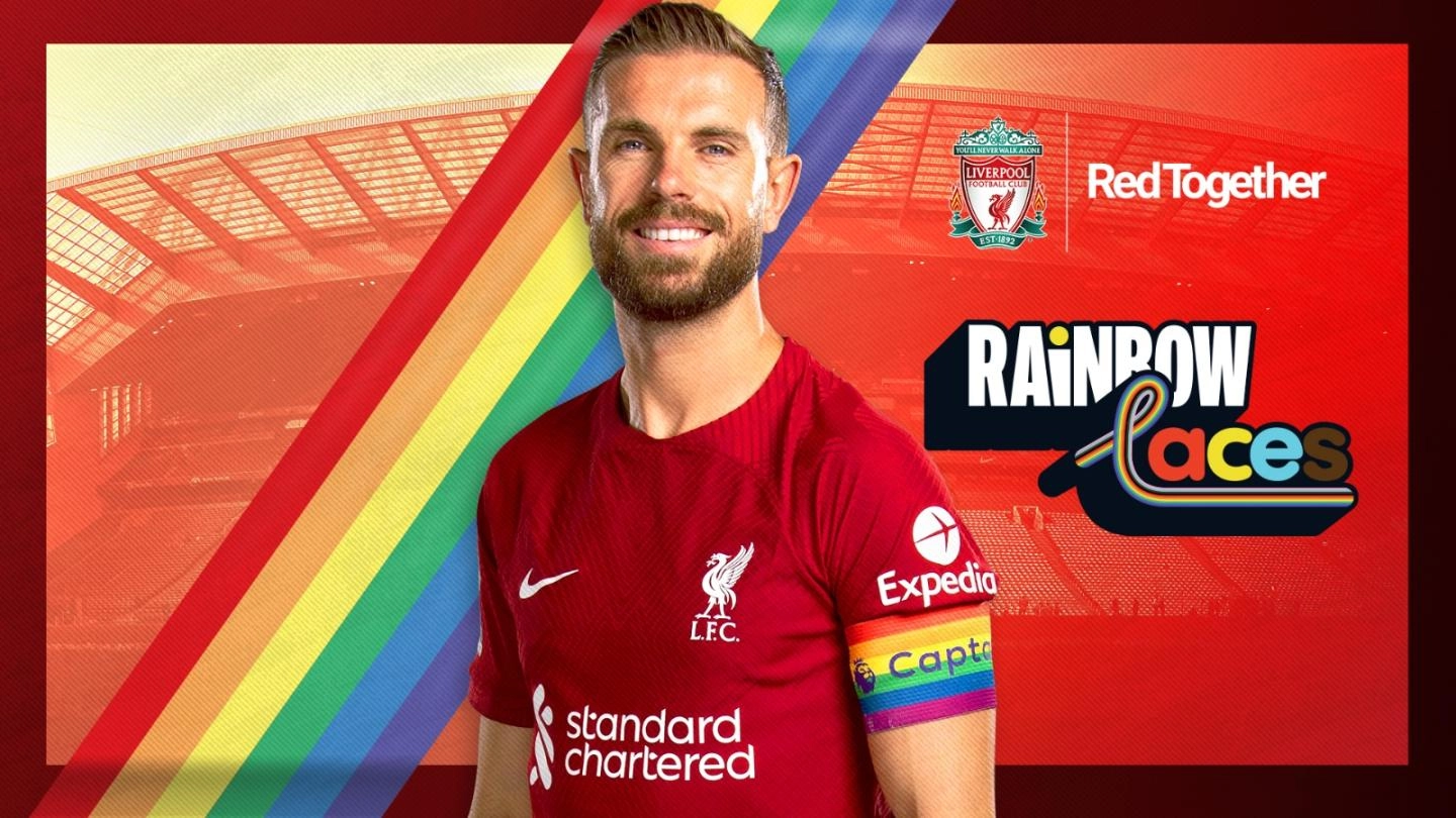 Liverpool gaffer Jurgen Klopp and skipper Jordan Henderson show support for the Rainbow Laces Campaign.