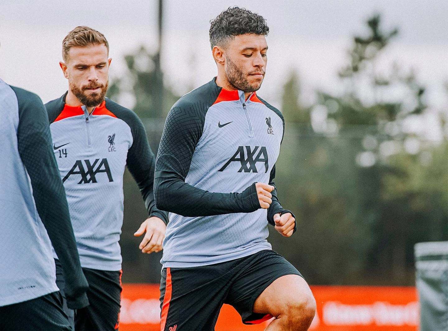Alex Oxlade-Chamberlain pictured in training ahead of Liverpool's fixture vs Rangers.