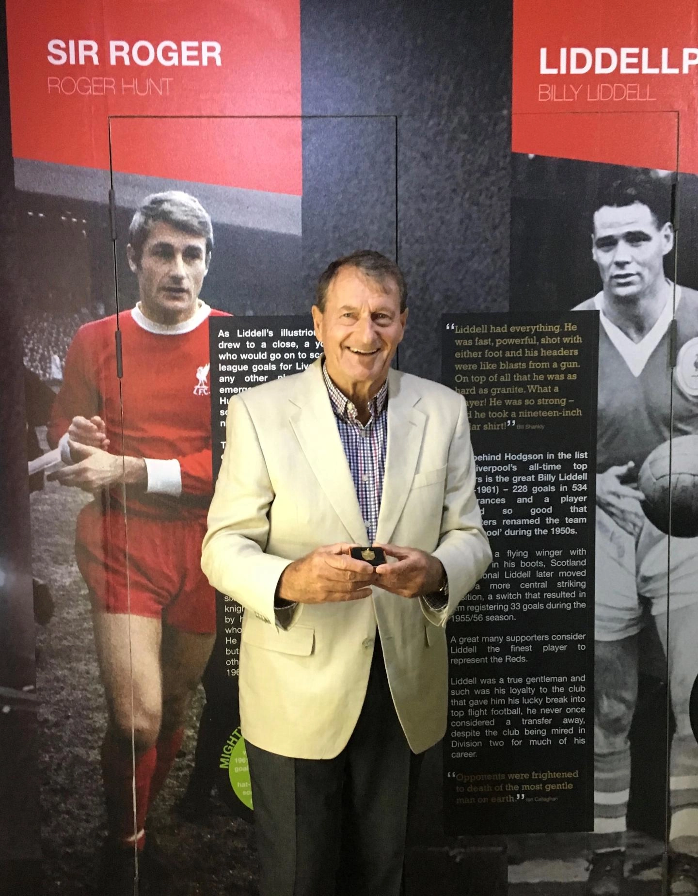 Roger with his World Cup medal at the Anfield Museum