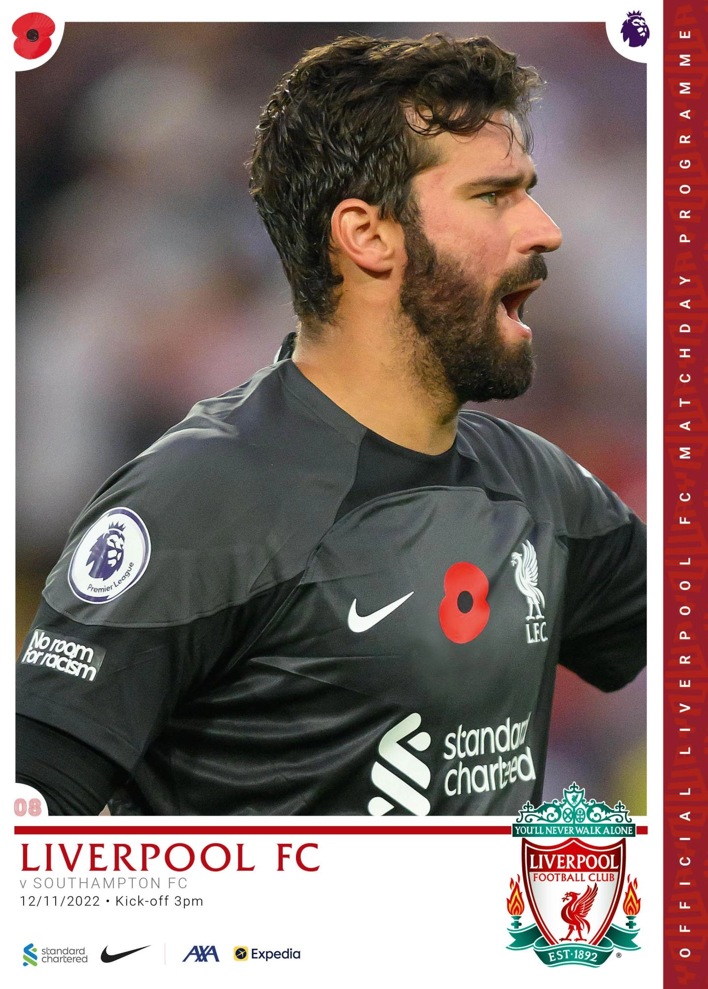 Order your Liverpool v Southampton matchday programme Liverpool FC