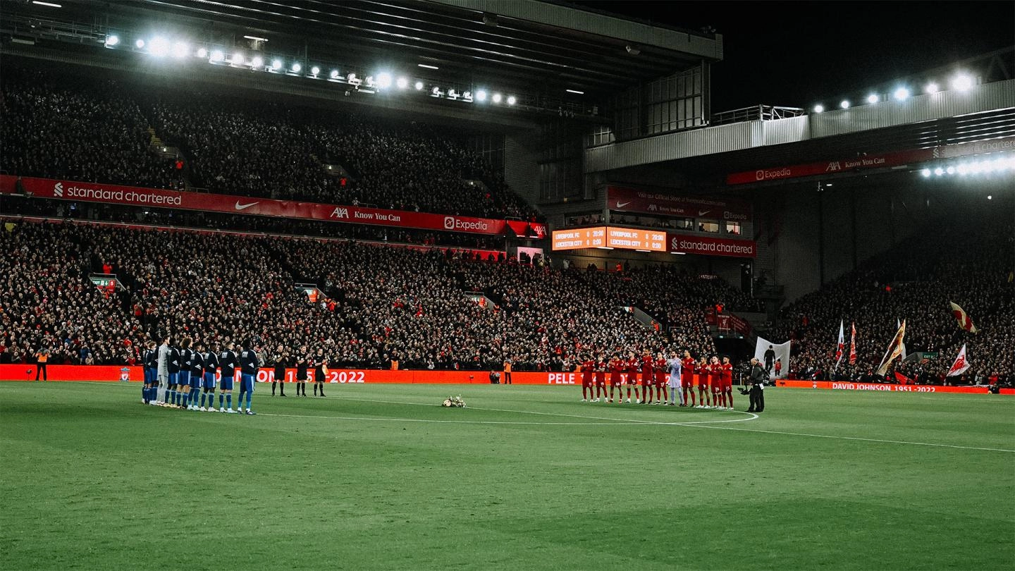 Anfield's tributes to David Johnson and Pele