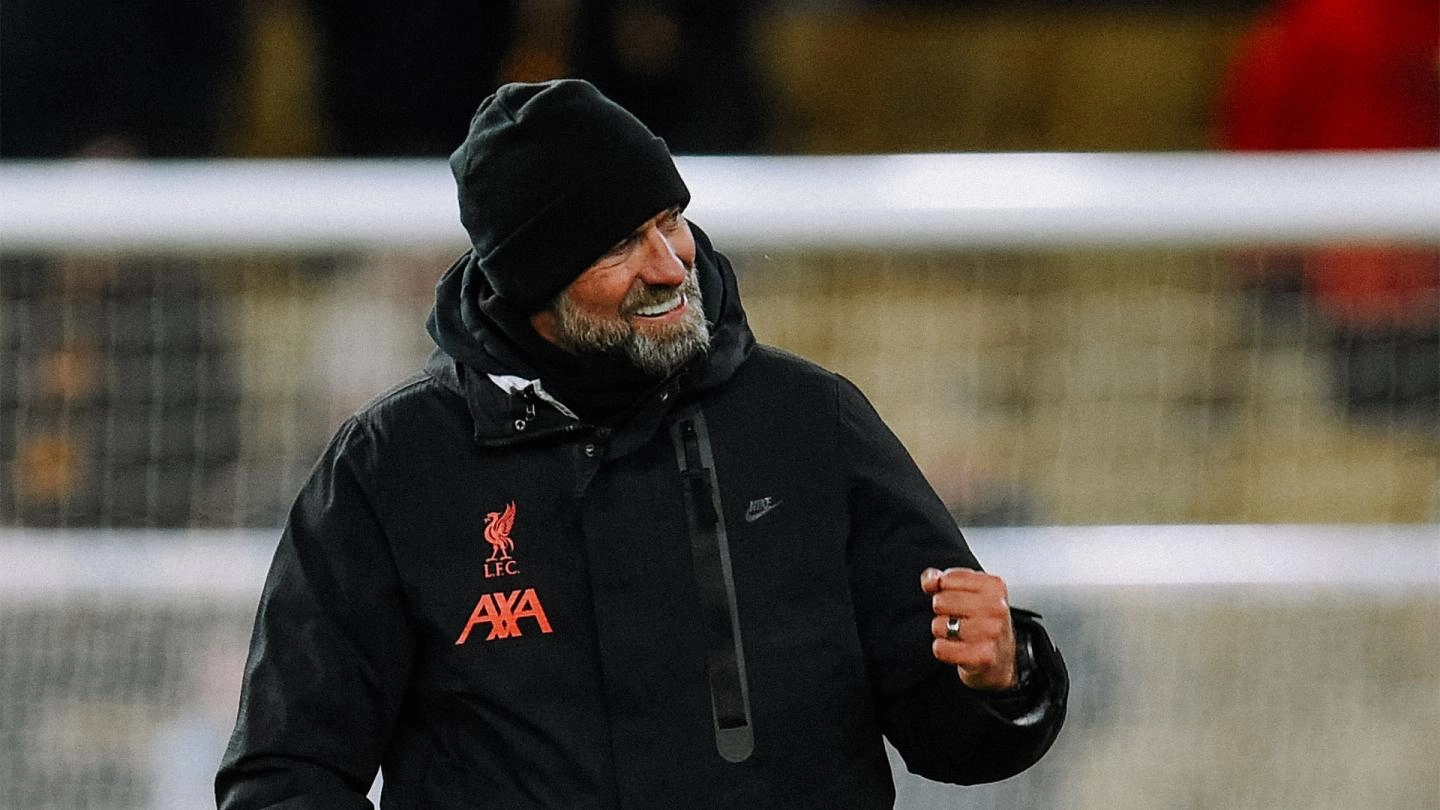 Liverpool manager Jurgen Klopp talks about Harvey Elliott's performance as a forward against Wolves.