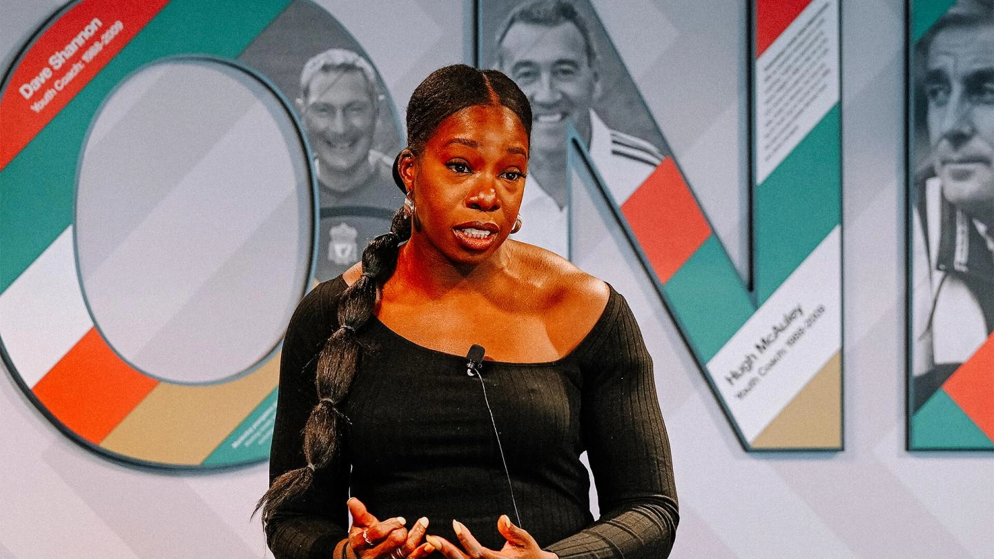 International Women's Day: Olympian Anyika Onuora holds inspirational talk at Anfield