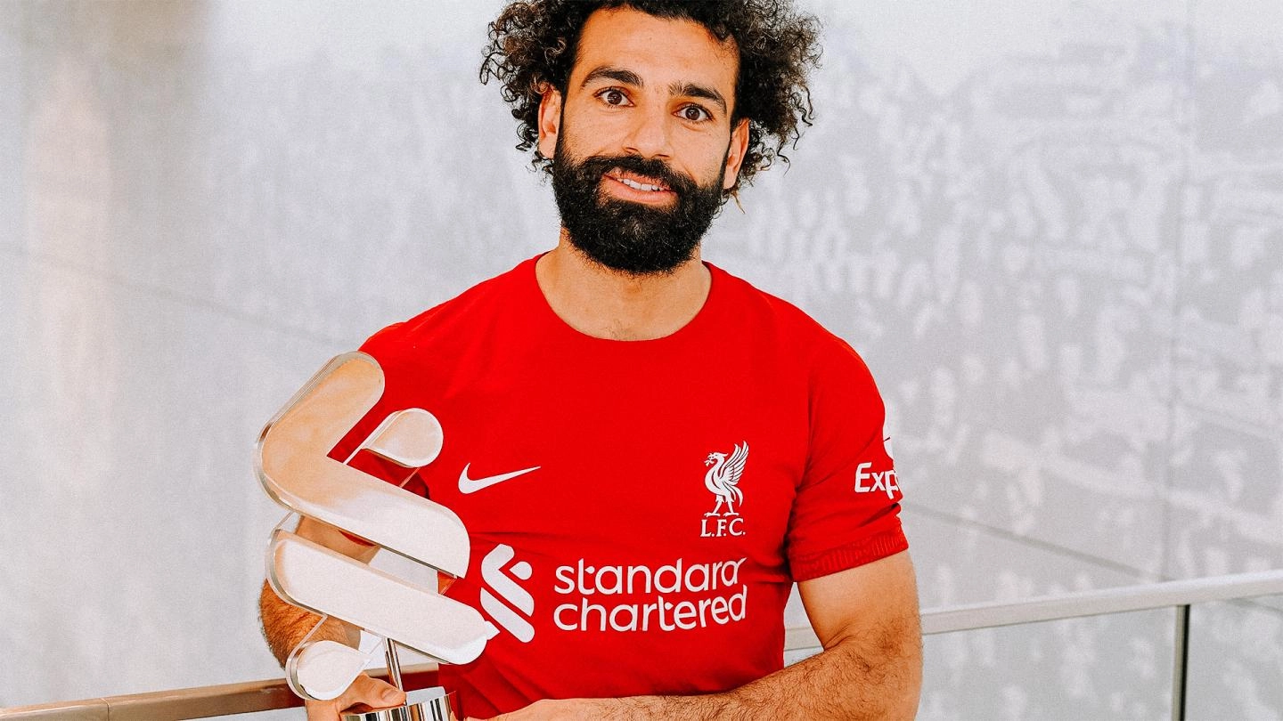 Liverpool star Mohamed Salah named club's Player of the Month for March. 