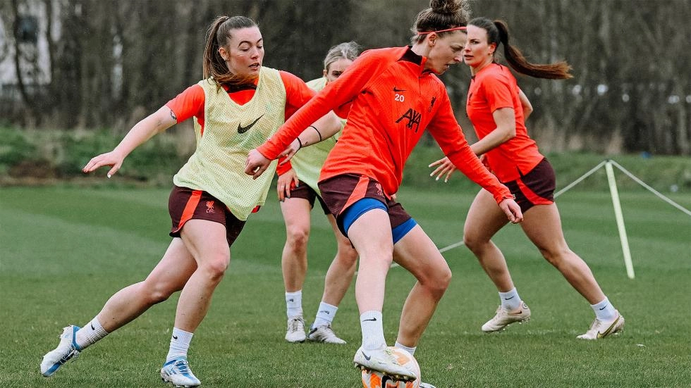Liverpool FC Women training at The Campus on March 31, 2023