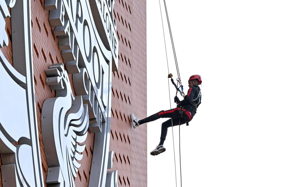 Teen LFC Official Members on The Anfield Abseil