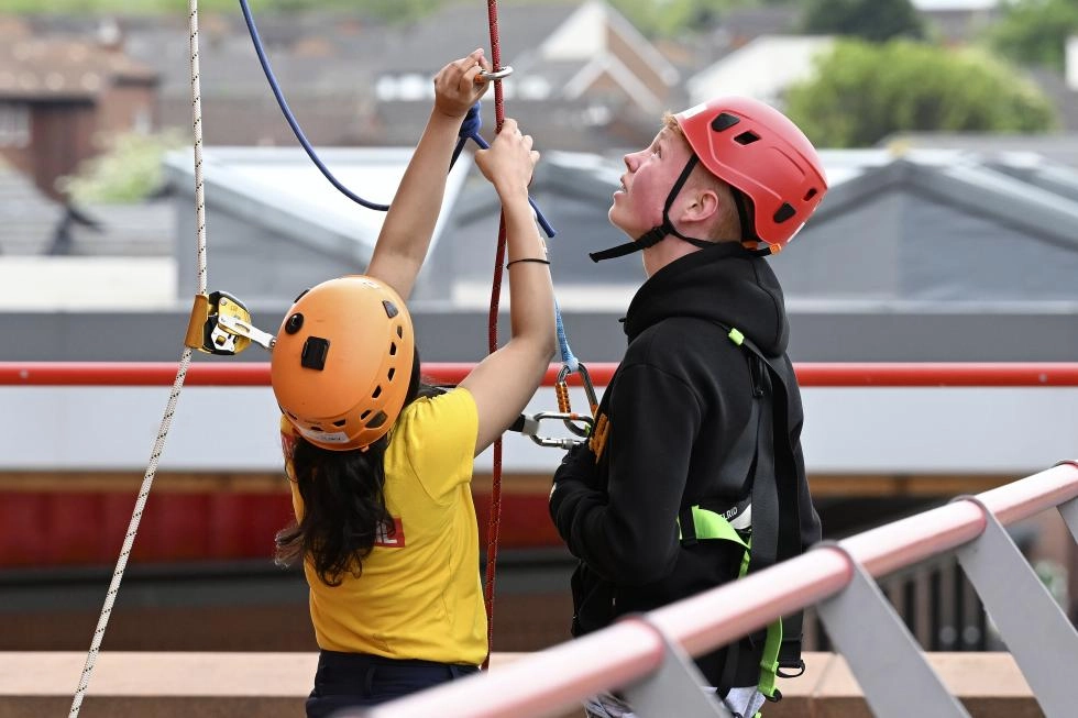 Teen LFC Official Members on The Anfield Abseil