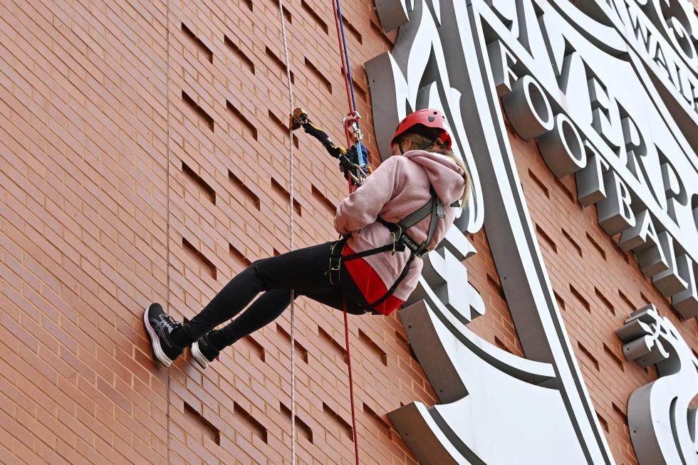 Teen LFC Official Members on The Anfield Abseil