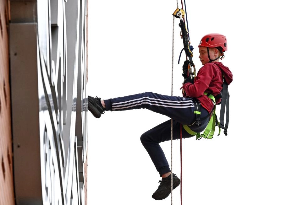 Teen LFC Official Members on The Anfield Abseil