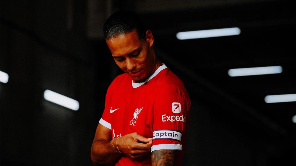 Photos: Virgil van Dijk pulls on the Liverpool captain's armband