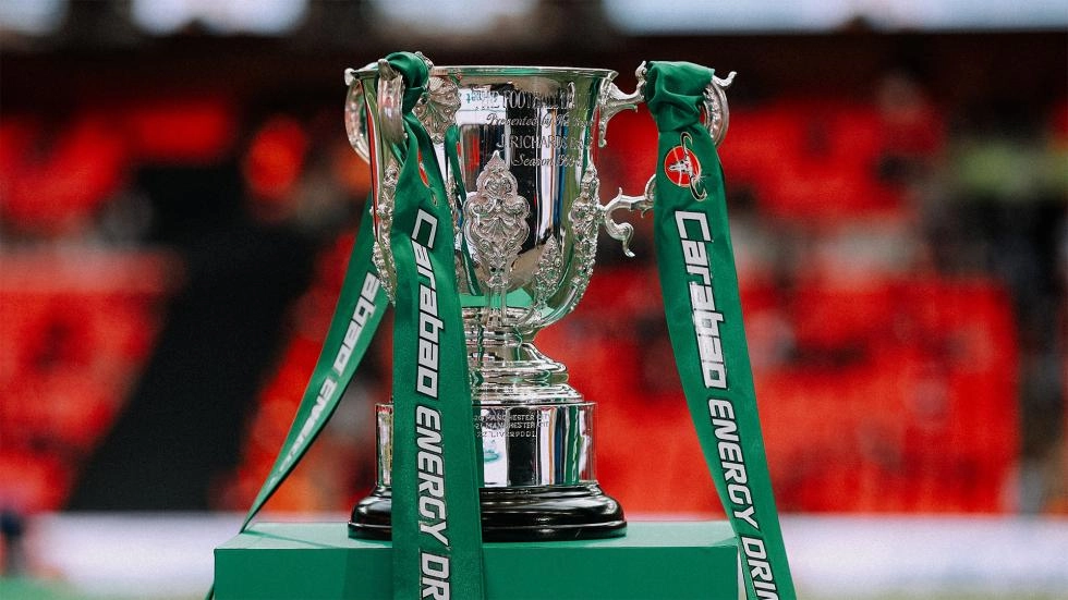 A general view of the Carabao Cup trophy