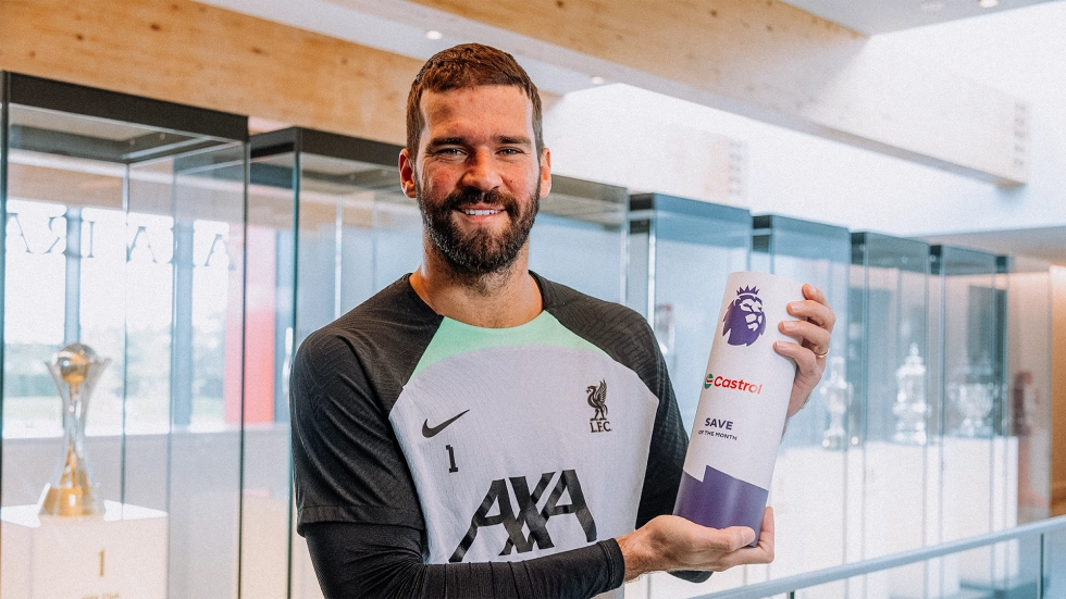 Alisson Becker wins August Premier League Save of the Month award