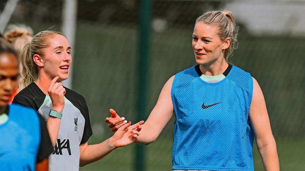 Gemma Bonner during a Liverpool FC Women training session